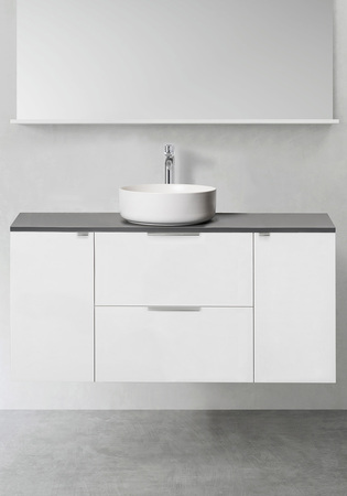 Tvättställsskåp Shape 1200 (2St Sidomodul Mjukst) Vit