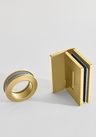 Duschhörn Infinity Lace Combi Dörr/Vägg 90X80 Mässing