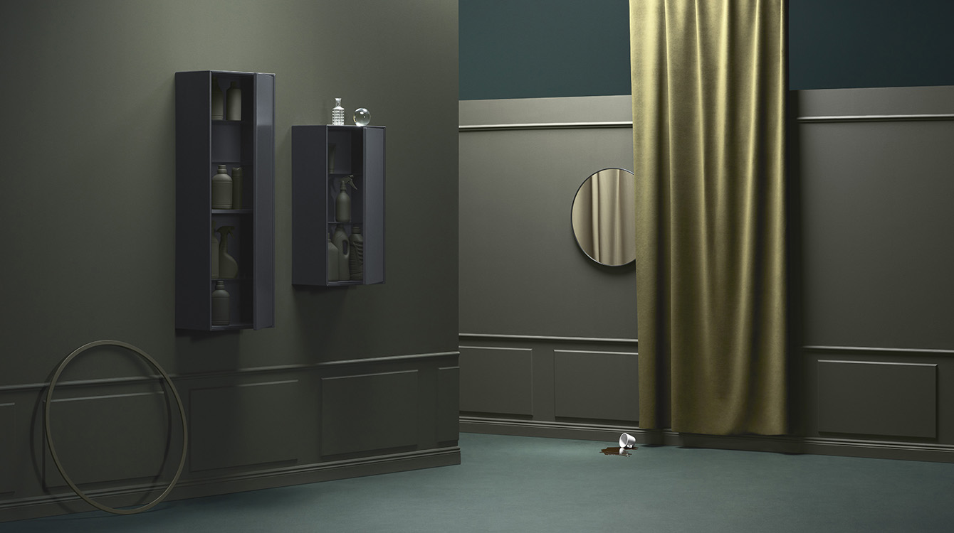 Förvaring Hafa Edge antracit väggskåp. 