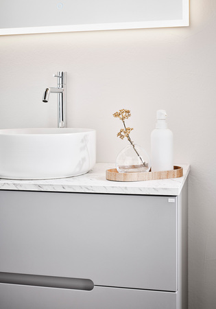 Badrumsskåp Hafa Sun Grå Med Rektangulärt Tvättställ1000