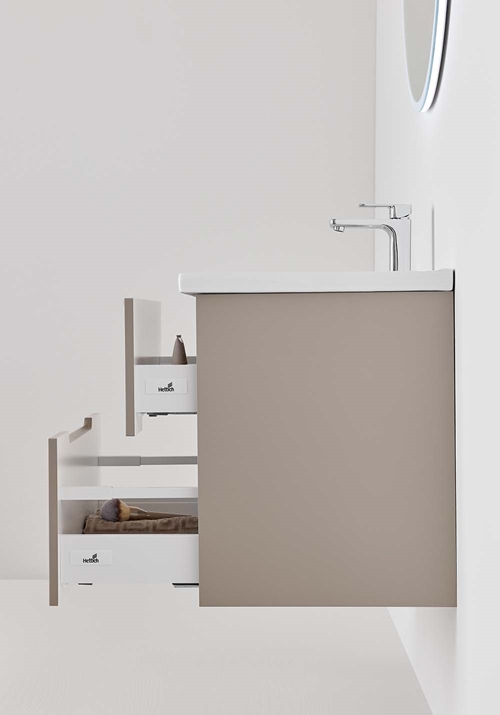 KOMMOD SUN MÖRK BEIGE MED TVÄTTSTÄLL REKTANGULÄR HO 600