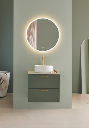 Kommod Haze 2 Lådor 600 Grön Med Bänkskiva Och Handfat