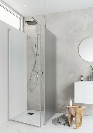 Igloo Pro Duschhörn Dörr + Vägg Klarglas/Frostat 100X90