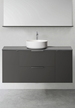 Tvättställsskåp Shape 1200 (2St Sidomodul Mjukst) Antracit