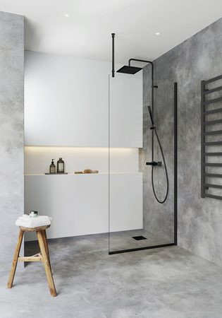 Duschvägg Igloo Pro I-Wall 70 Klarglas Svart