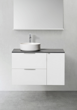 Tvättställsskåp Shape 900 (Sidomodul Mjukst) Vit