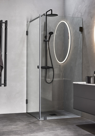 Duschhörn Infinity Combi Dörr/Vägg 90X80 Svart