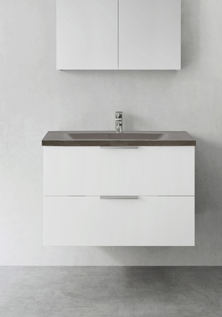 Badrumsskåp Hafa Shape Vit 800 M Tvättställ Betong