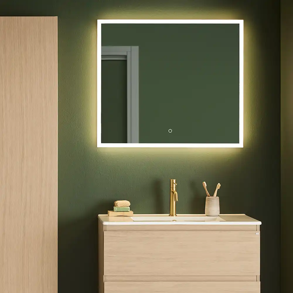 Store Square spegel med LED-belysning