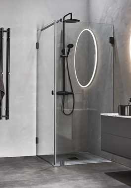 DUSCHHÖRN INFINITY COMBI DÖRR/VÄGG 90X90 SVART