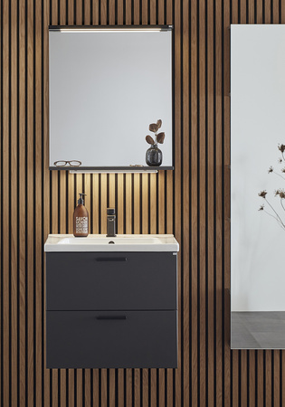 Tvättställsskåp Shape 600 Antracit Med Tvättställ