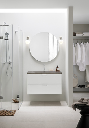 Badrumsskåp Hafa Shape Vit 800 M Tvättställ Betong