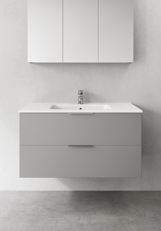 Badrumsskåp Hafa Shape Grå Med Rektangulärt Tvättställ 1000