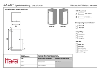 Duschdörr Infinity <br>Modell 1