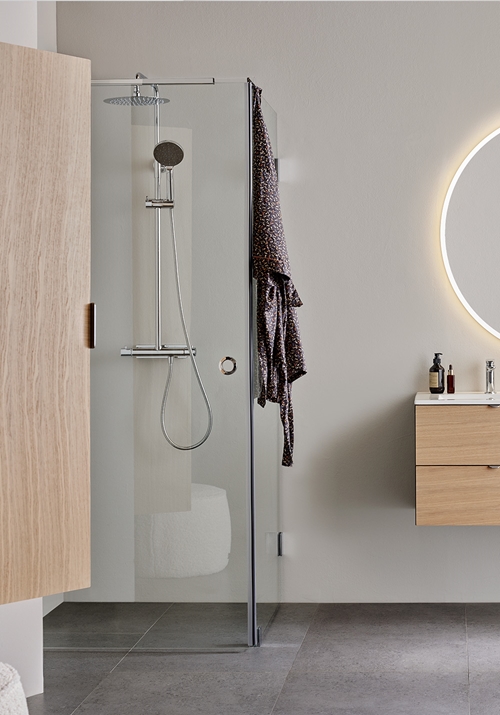 DUSCHHÖRN INFINITY COMBI DÖRR/VÄGG 90X90 KROM