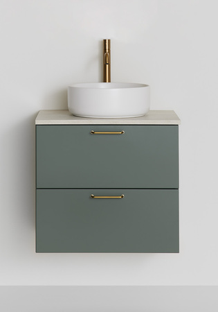 Kommod Haze 2 Lådor 600 Grön Med Bänkskiva Och Handfat