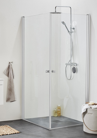 Duschhörn Hafa Rain Corner 80X90 Klarglas Alu Profil