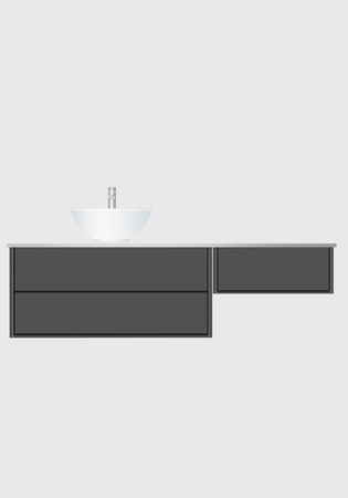 Tvättställsskåp Edge 1600 1000 M 600 Modul Antracit