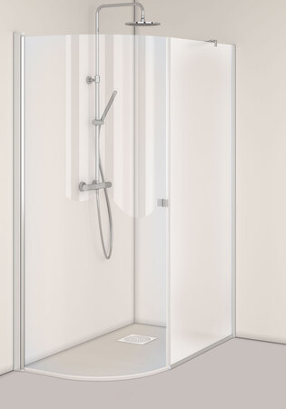 Igloo Pro J Duschhörna + Skärmvägg Fast Frostat 80X70