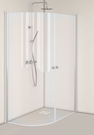 Igloo Pro J + Rak Duschhörna Klarglas 80X80