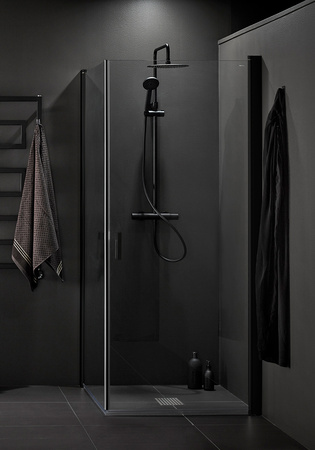 Duschhörn Igloo Pro Corner 90X90 Klarglas Svart