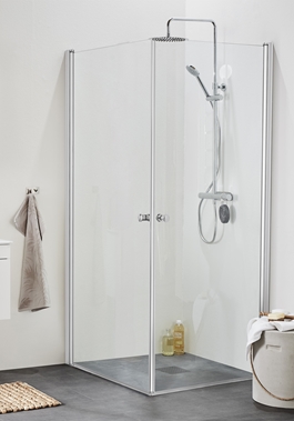 DUSCHHÖRN HAFA RAIN CORNER 80X80 KLARGLAS ALU PROFIL