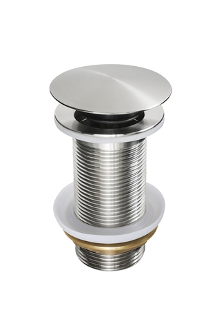 Bottenventil Pop-Up Rostfri Borstad Stort Lock Utan Bräddavlopp