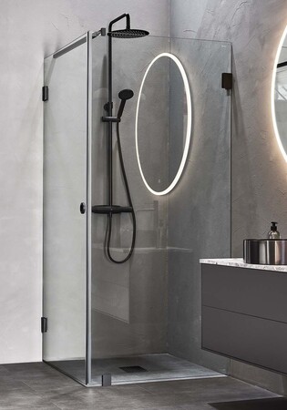 Duschhörn Infinity Combi Dörr/Vägg 90X100 Svart