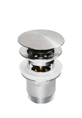 Bottenventil Pop-Up Rostfri Borstad Stort Lock Med Bräddavlopp