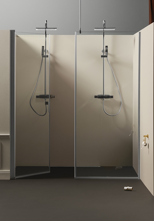 DUSCHVÄGG IGLOO PRO NISCH 1755-1785MM DÖRR 90 +  VÄGG 90 KLARGLAS ALUMINIUM